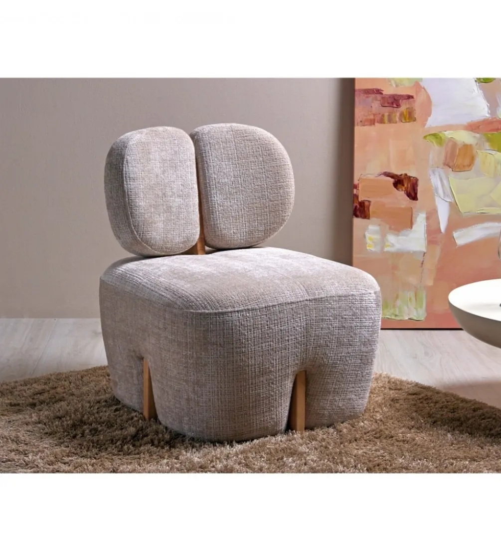 Fotel ARHOA 82 cm drewno brzozy beżowy
