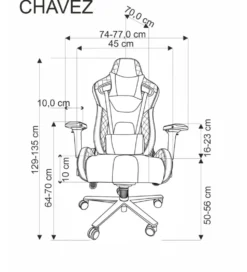 Fotel biurowy CHAVEZ 129 cm czarny
