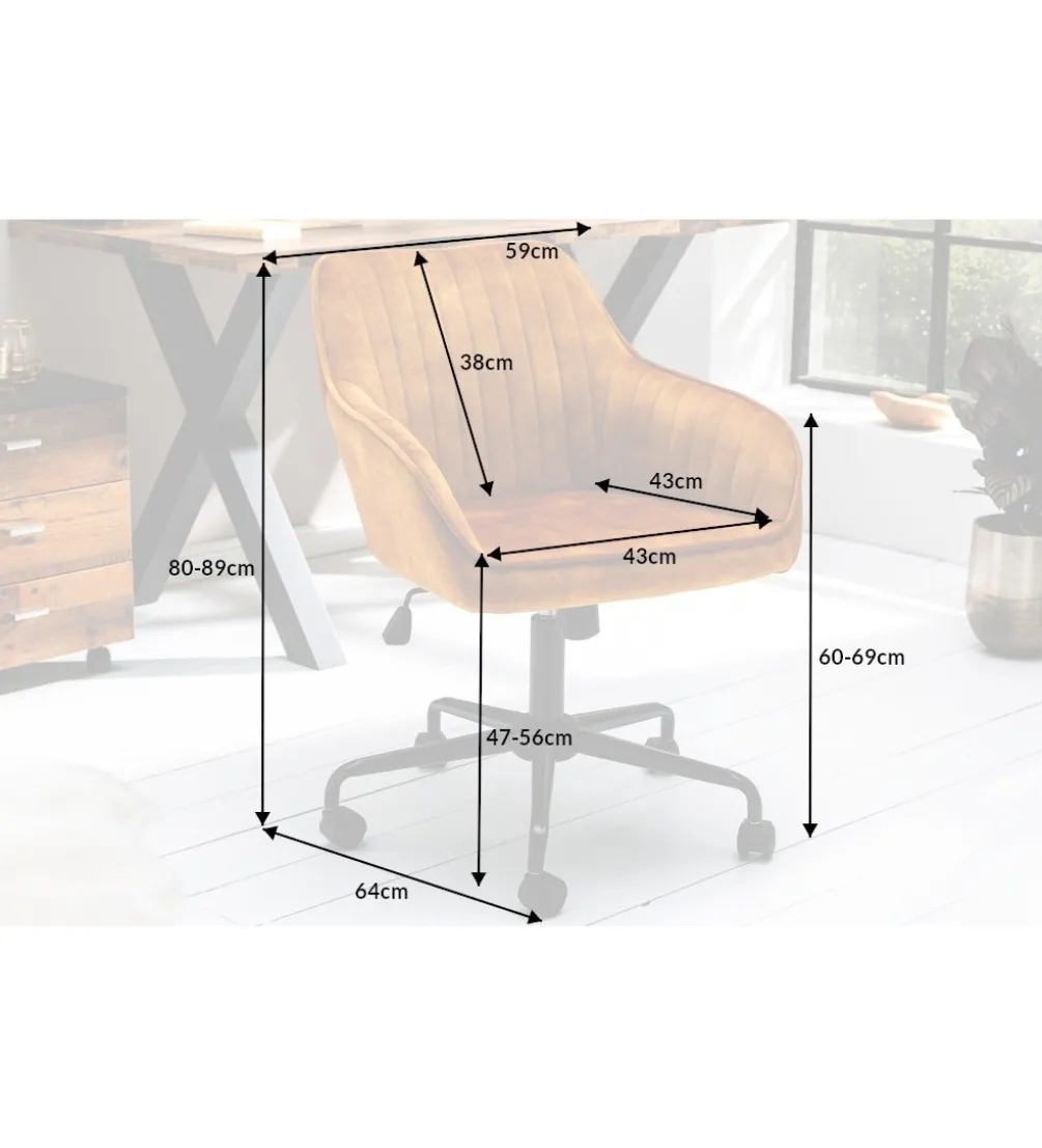 Fotel Biurowy Dutch Comfort ciemna musztarda