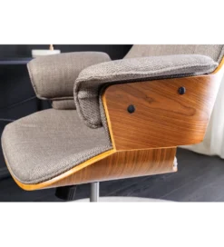 Fotel biurowy MANHATTAN od 44 do 54 cm szary drewno dębu