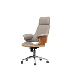 Fotel biurowy MANHATTAN od 44 do 54 cm szary drewno dębu