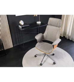 Fotel biurowy MANHATTAN od 44 do 54 cm szary drewno dębu