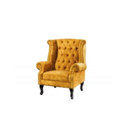 Fotel BRIGIDA Chesterfield musztardowy