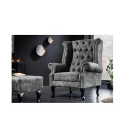 Fotel BRIGIDA Chesterfield szary