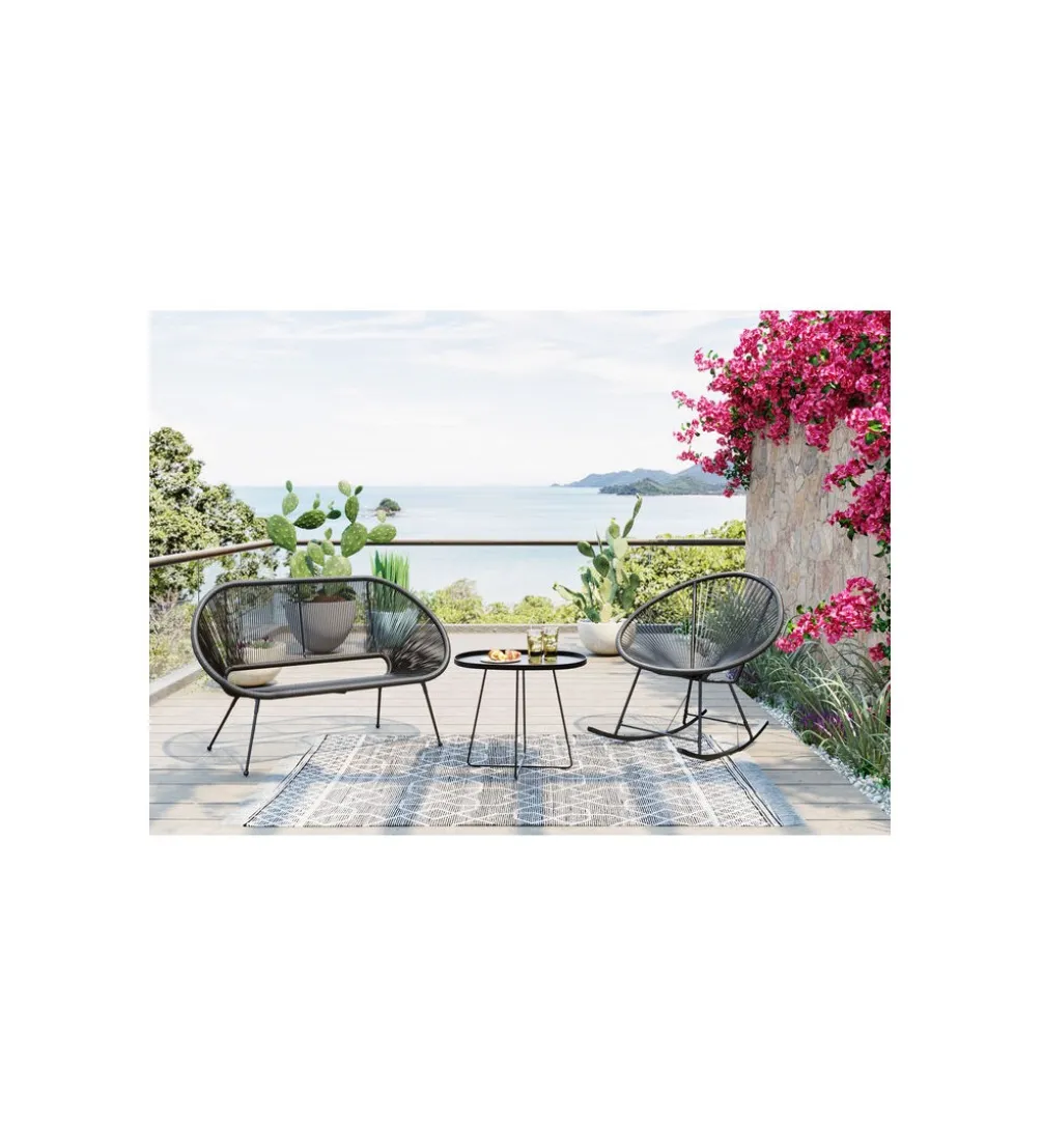 Fotel bujany ACAPULCO mono czarny