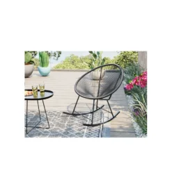 Fotel bujany ACAPULCO mono czarny