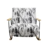 Fotel bujany KYLE 80 cm bouclé czarnobiały