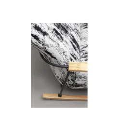 Fotel bujany KYLE 80 cm bouclé czarnobiały