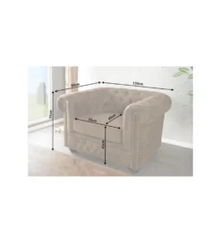 Fotel Chesterfield 110 cm antyczny brąz