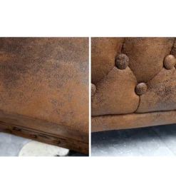 Fotel Chesterfield 110 cm antyczny brąz