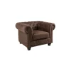 Fotel Chesterfield 105 Cm Brąz Vintage
