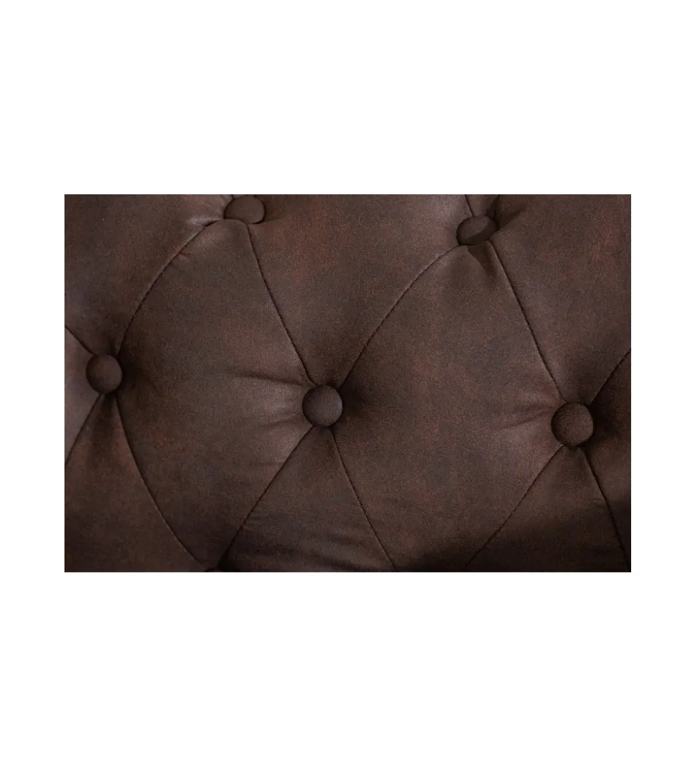 Fotel Chesterfield 105 Cm Brąz Vintage