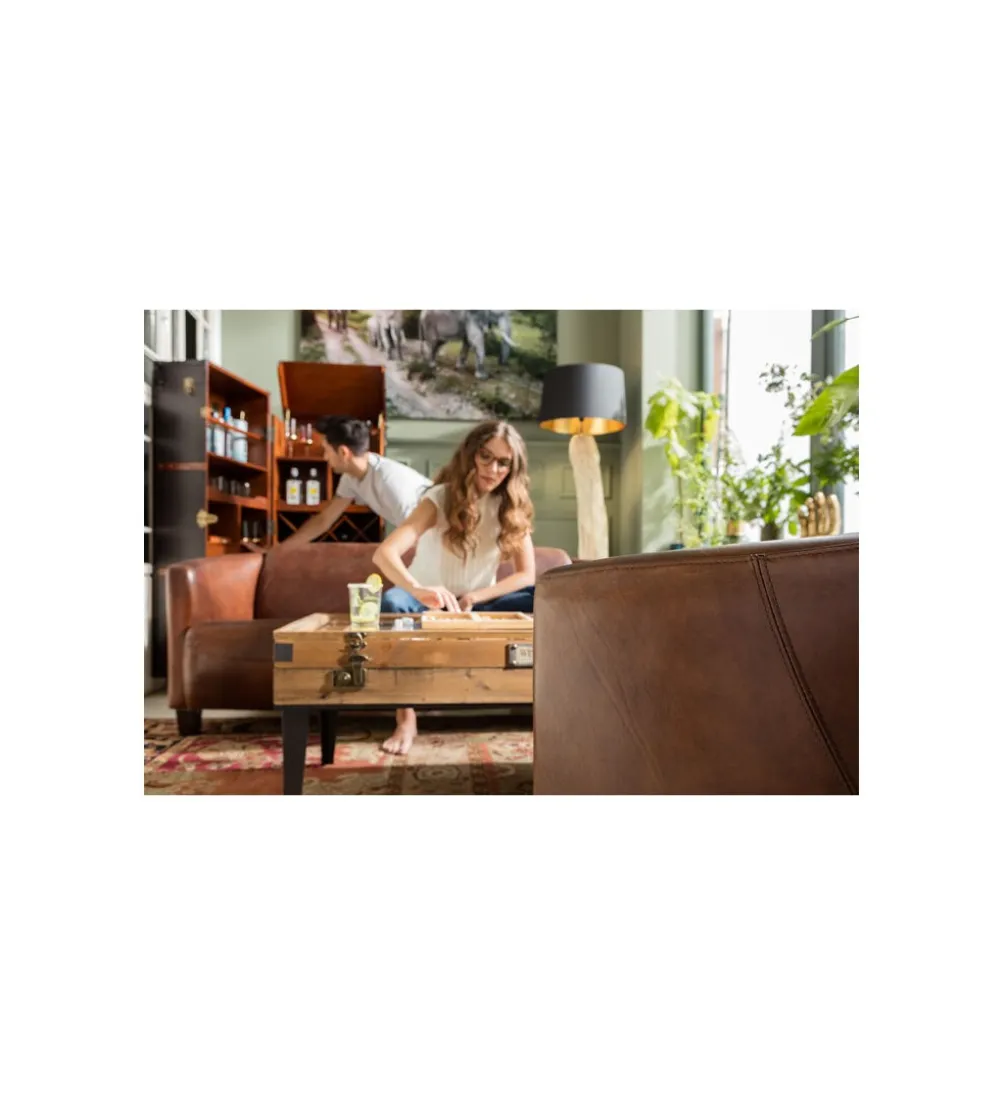 Fotel CIGAR LOUNGE skórzany brązowy