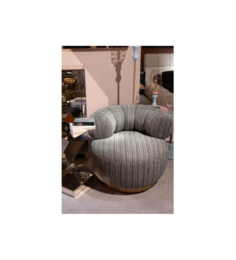 Fotel COUTURE STRIPES 70 cm niebieski
