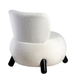 Fotel ENKIR 73 cm biały tapicerowany boucle