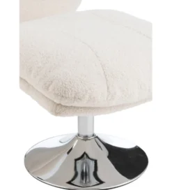 Fotel i podnóżek LOUNGERI 83 cm kremowe