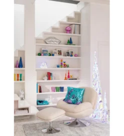 Fotel i podnóżek LOUNGERI 83 cm kremowe