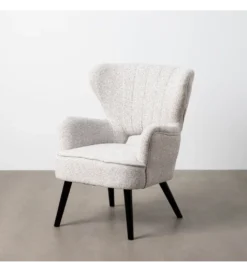 Fotel KESO 90 cm tapicerowany szarobiały