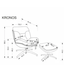 Fotel KRONOS z podnóżkiem beżowy