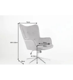 Fotel Lounger 110 Cm- 110 Cm Szary Aksamit