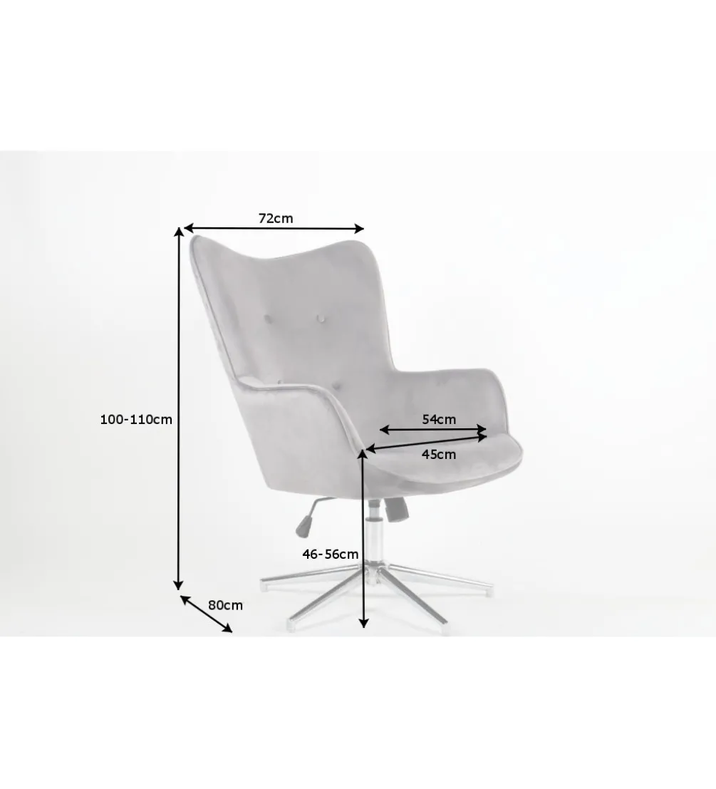 Fotel Lounger 110 Cm- 110 Cm Szary Aksamit