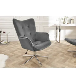 Fotel Lounger 110 Cm- 110 Cm Szary Aksamit