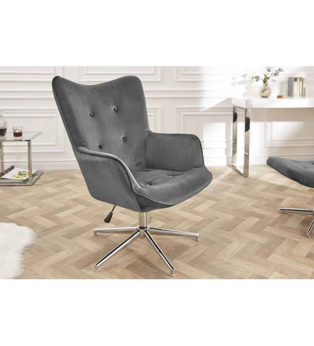 Fotel Lounger 110 Cm- 110 Cm Szary Aksamit