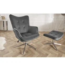 Fotel Lounger 110 Cm- 110 Cm Szary Aksamit