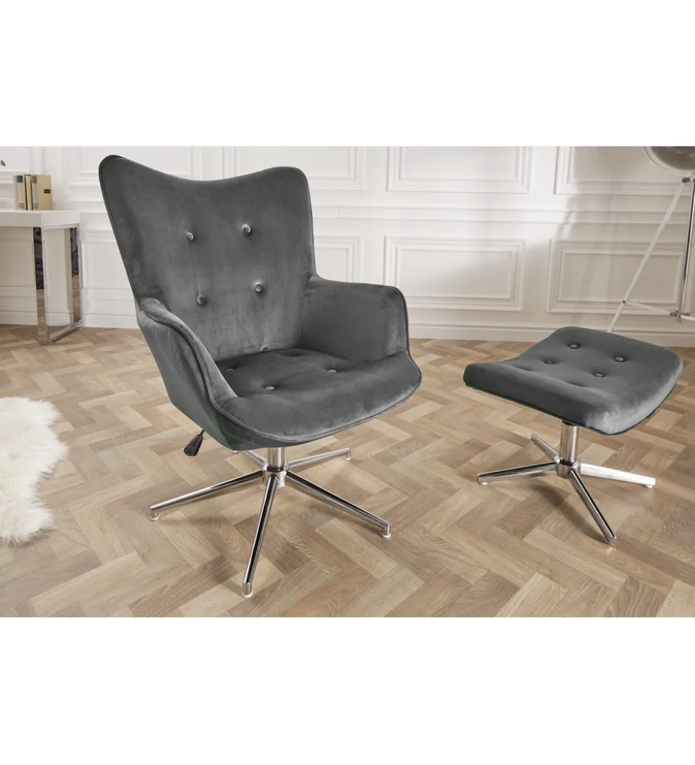 Fotel Lounger 110 Cm- 110 Cm Szary Aksamit