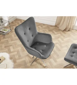 Fotel Lounger 110 Cm- 110 Cm Szary Aksamit