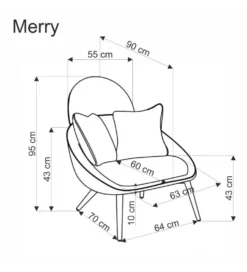 Fotel MERRY szary