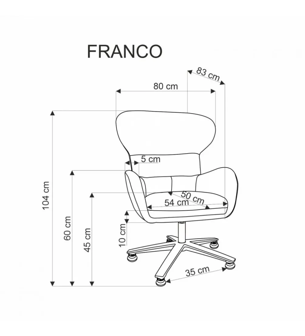 Fotel obrotowe siedzisko 360 stopni FRANCO ciemnoszary