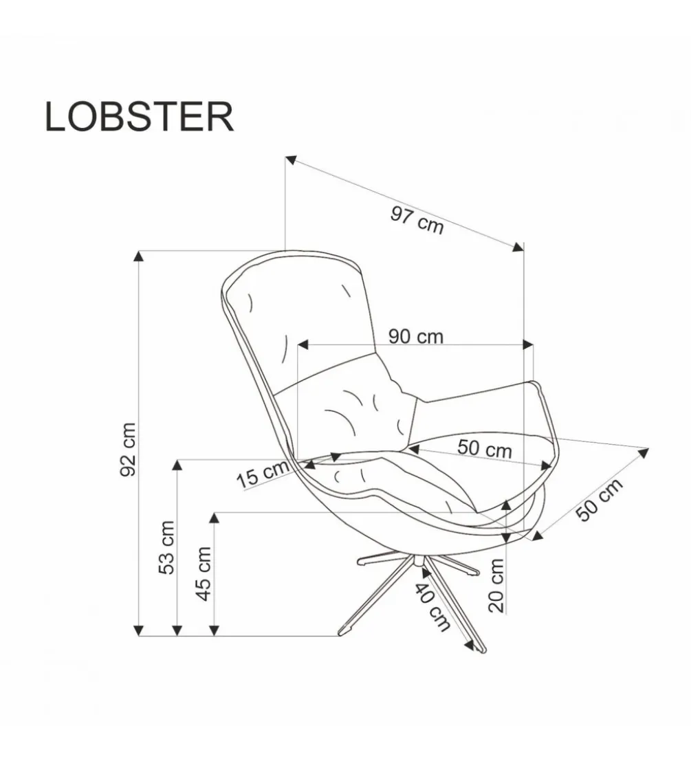 Fotel obrotowe siedzisko 360 stopni LOBSTER cynamonowy