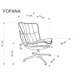 Fotel obrotowe siedzisko 360 stopni FOFANA kremowy