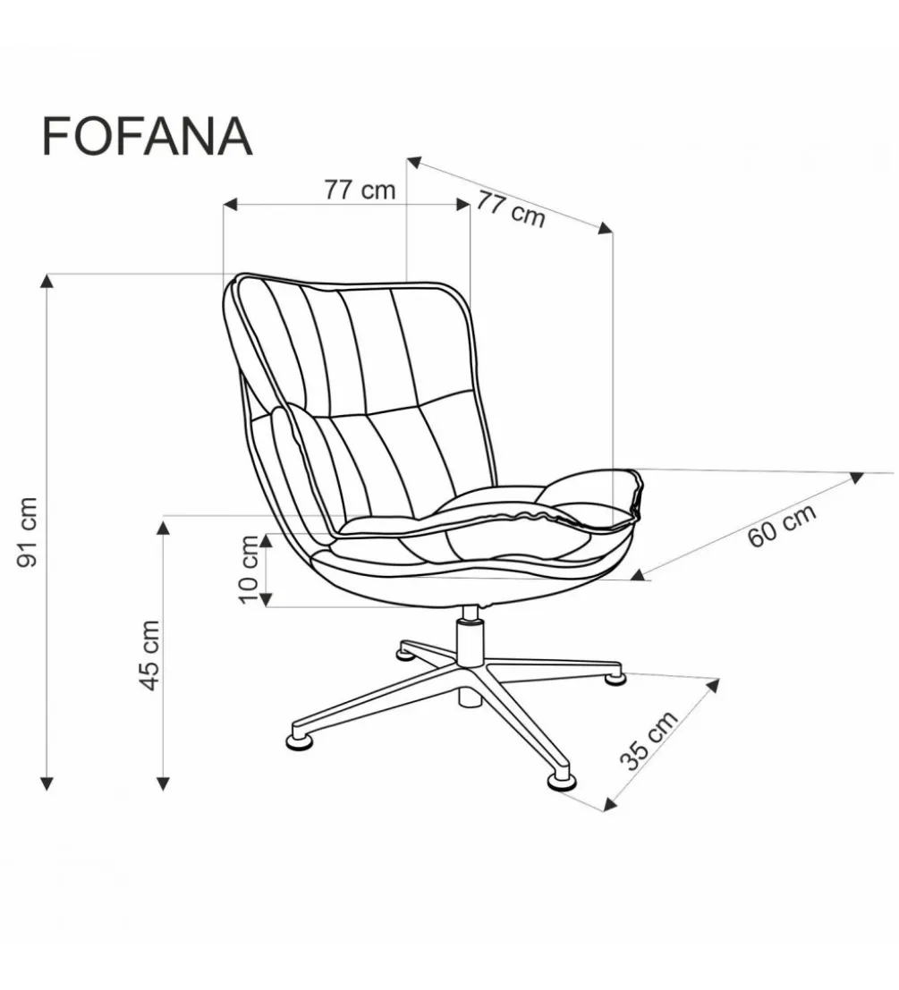 Fotel obrotowe siedzisko 360 stopni FOFANA kremowy