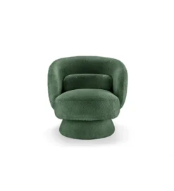 Fotel obrotowy BOSSA NOVA bouclé zielony