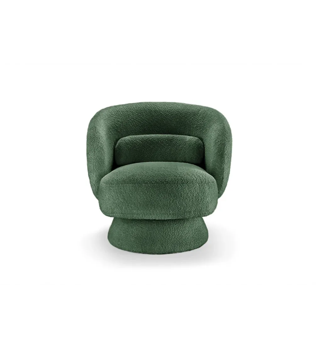Fotel obrotowy BOSSA NOVA bouclé zielony