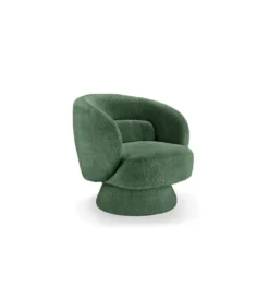 Fotel obrotowy BOSSA NOVA bouclé zielony