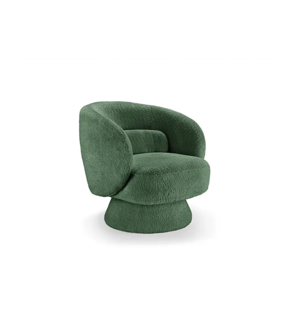 Fotel obrotowy BOSSA NOVA bouclé zielony