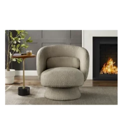 Fotel obrotowy BOSSA NOVA bouclé taupe
