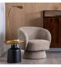 Fotel obrotowy GIRATORIO 77 cm taupe beżowy