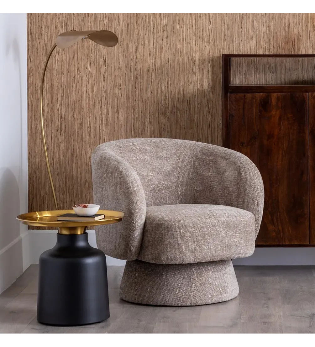 Fotel obrotowy GIRATORIO 77 cm taupe beżowy