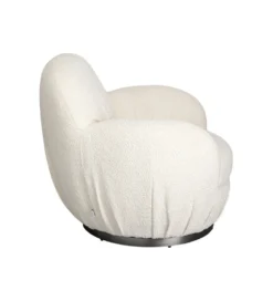 Fotel obrotowy Nube Bouclé 88 cm kremowy