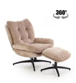 Fotel obrotowy PESTO z podnóżkiem beżowy