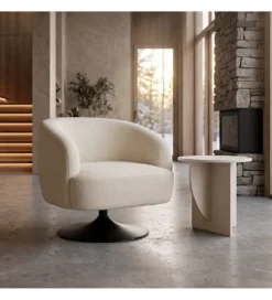 Fotel obrotowy RASANY 73 cm kremowy