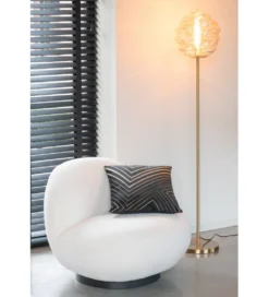 Fotel obrotowy Snow 81 cm Bouclé biała