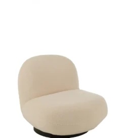 Fotel obrotowy Snow 81 cm Bouclé biała