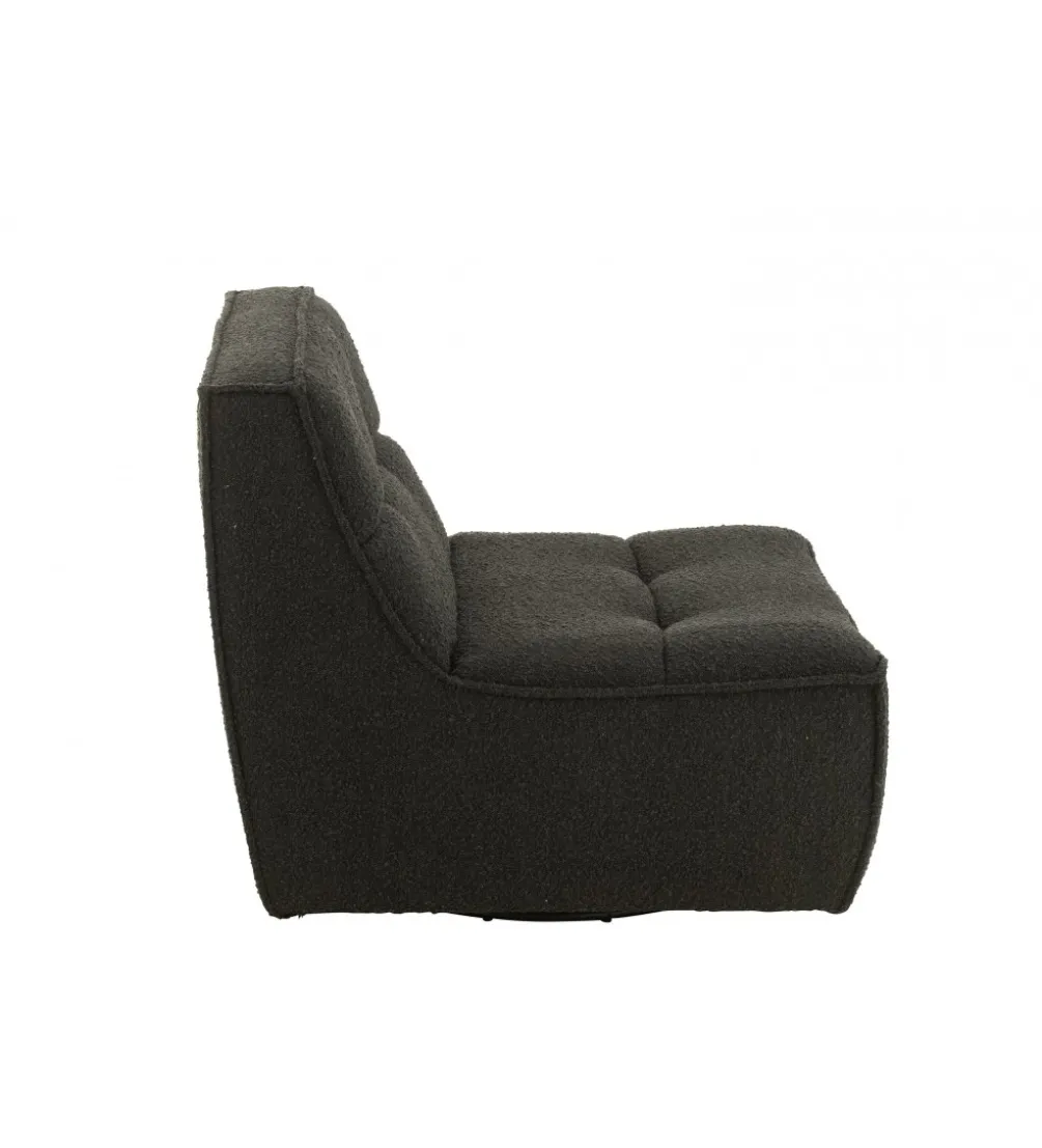 Fotel obrotowy Swivel Bouclé 83 cm czarny