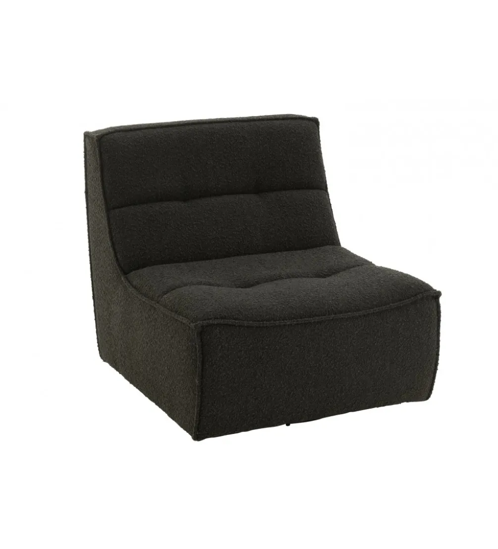Fotel obrotowy Swivel Bouclé 83 cm czarny