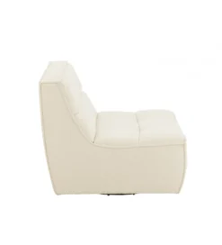 Fotel obrotowy Swivel Bouclé  83 cm kremowy